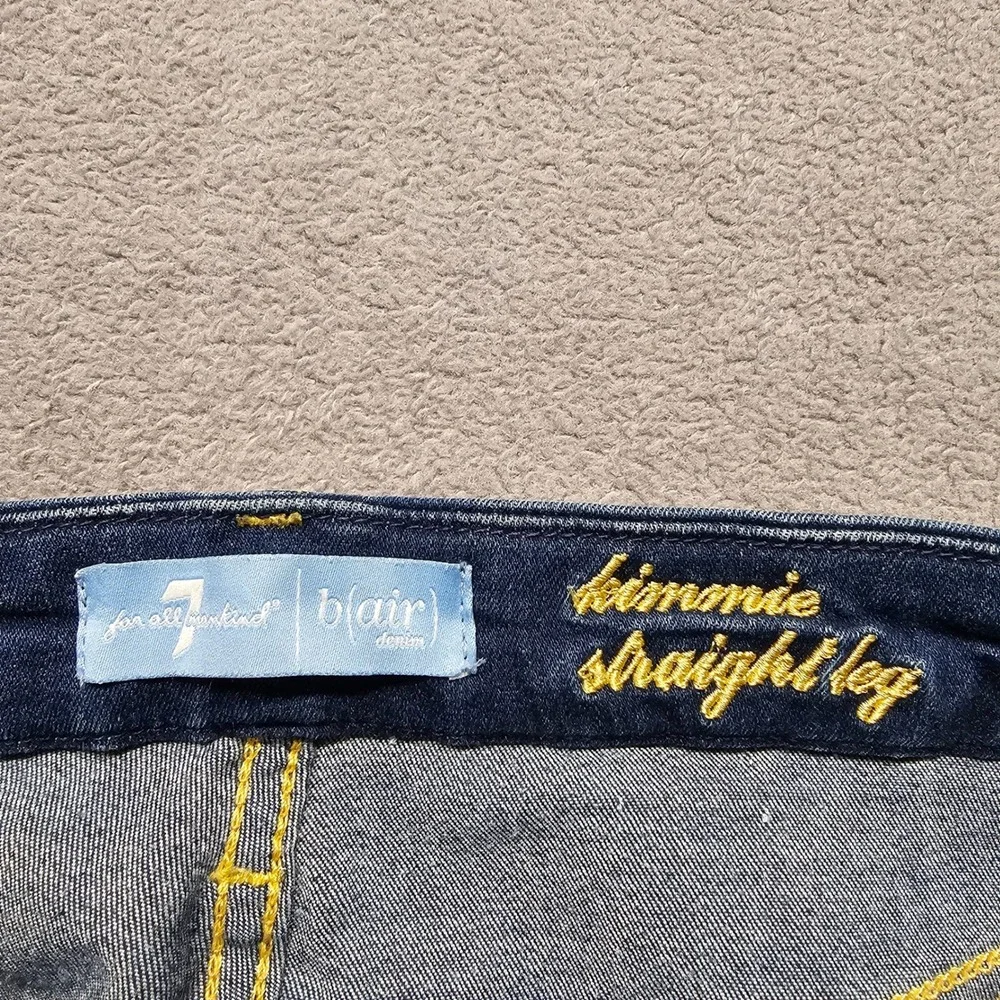 7 For All Mankind Kimmie Straight Leg Jeans Womens 29 Blue b(air) Denim Stretch